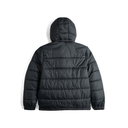 Back View of Topo Designs Retro Ridge Puffer Jacket - Men's in "Black / Black"