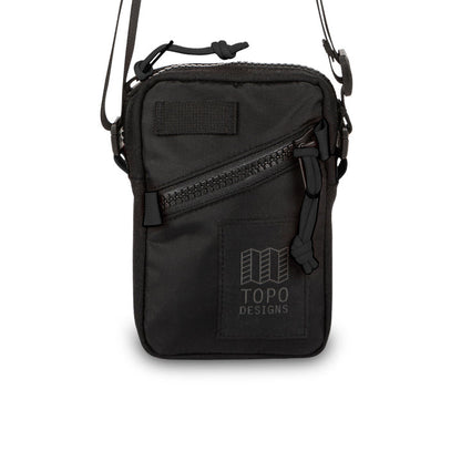Front View of Topo Designs Mini Shoulder Bag in "Black / Black / Black" "Black"