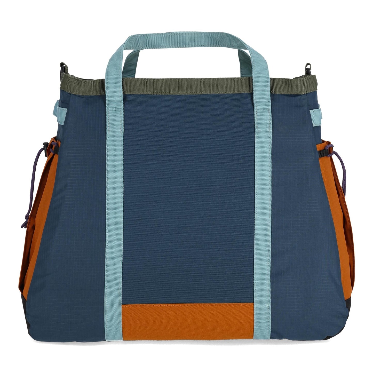 Back View of Topo Designs Mountain Gear Bag in "Pond Blue / Spicel"