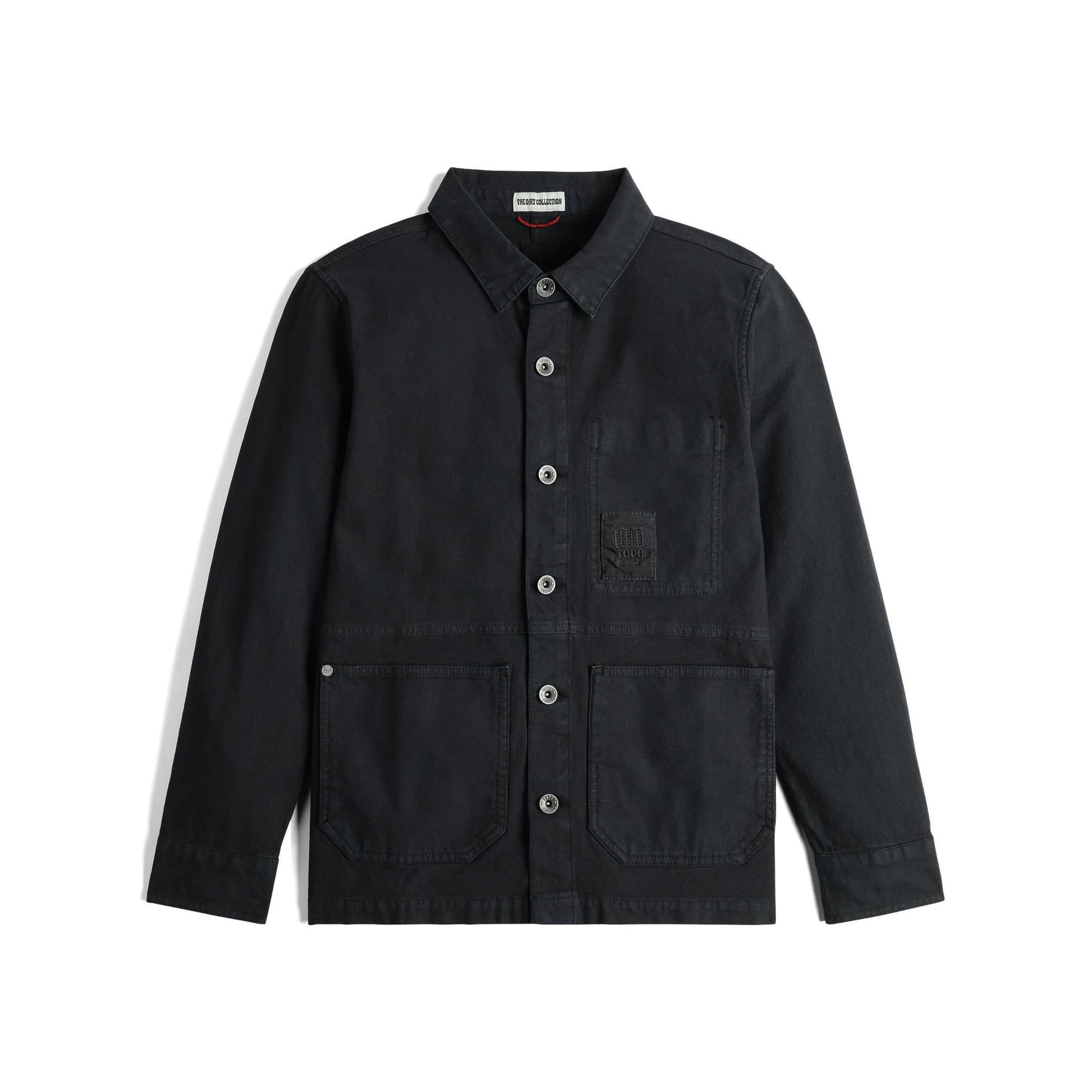 Front View of Topo Designs Dirt Utility Jacket - Women's in "Black"
