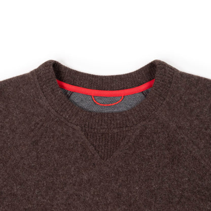 General Detail shot of Topo Designs Global Wool Sweater - Men's in "Chocolate"