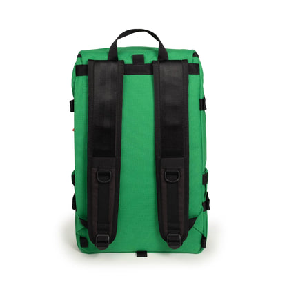 Back view of Topo Designs Klettersack Classic vintage-inspired rucksack backpack in "Alpine Meadow".