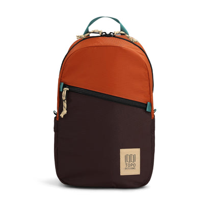 Front View of Topo Designs Light Pack in "Clay / Chocolate"