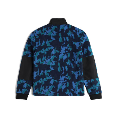 Back View of Topo Designs Summit Rise Full Zip Jacket - Men's in "Tectonic / Black"