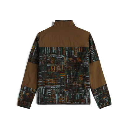 Back View of Topo Designs Vista 1/4 Zip Lightweight Fleece - Men's in "Forest Halfpipe"
