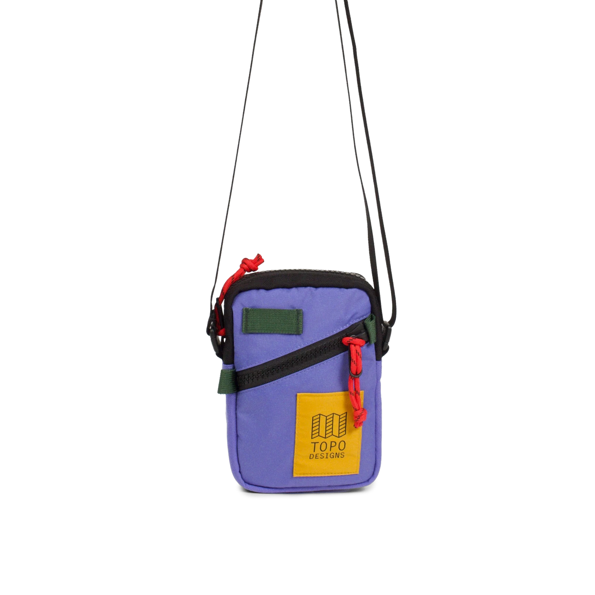 Front View of Topo Designs Mini Shoulder Bag in "Very Peri / Forest"
