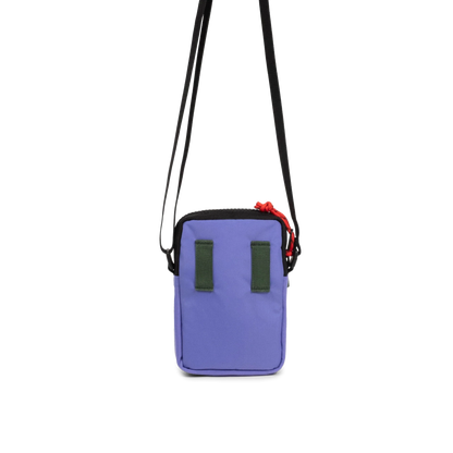 Back View of Topo Designs Mini Shoulder Bag in "Very Peri / Forest"