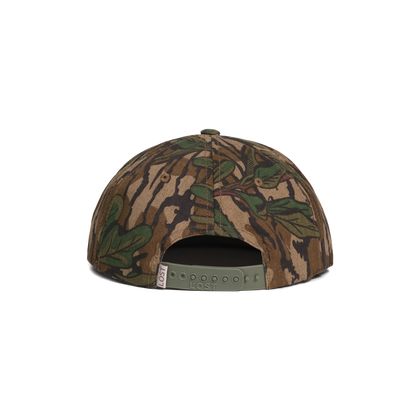 Back shot of Topo Designs x CCH x Pine Printshop Rope Cap in "Mossy Oak Greenleaf"