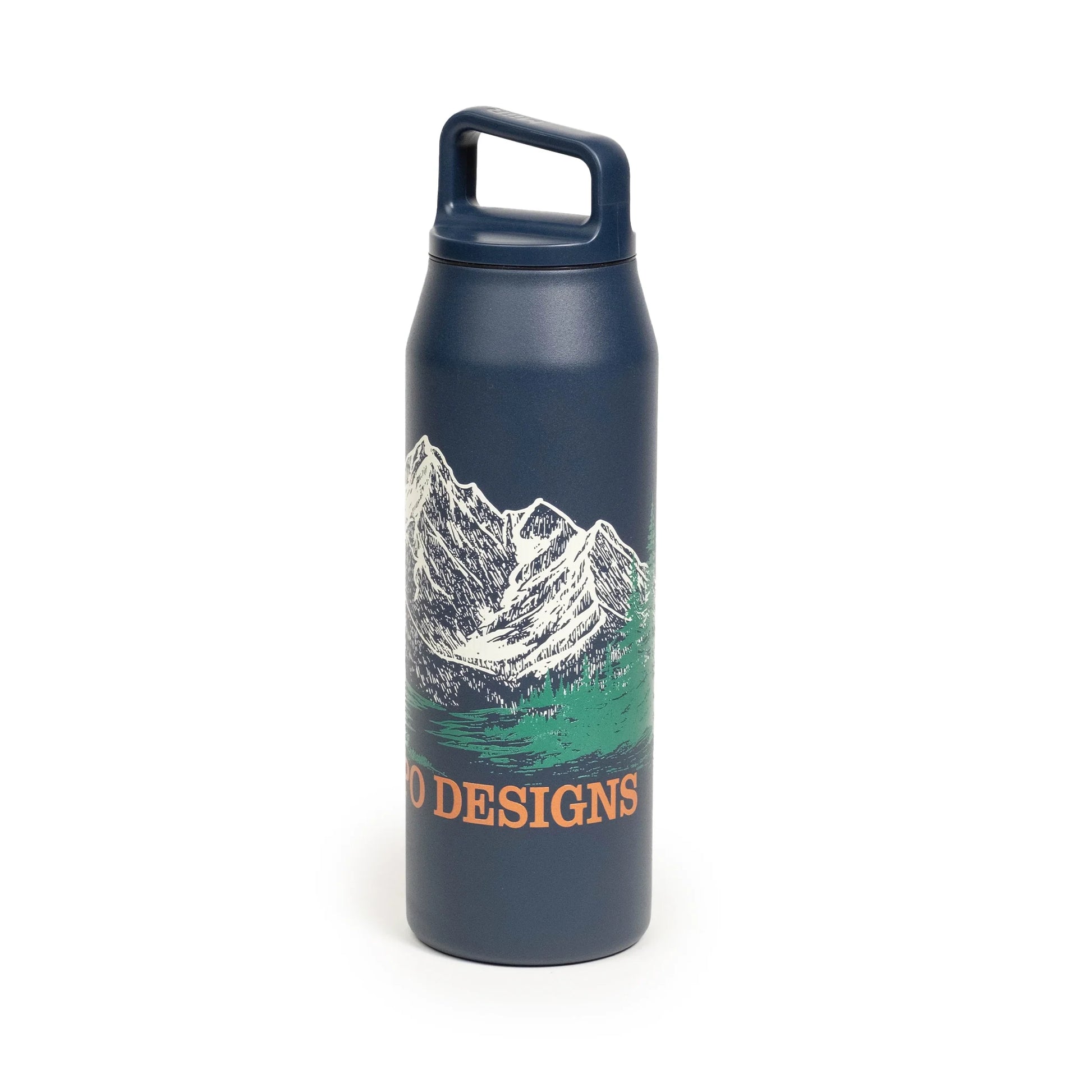 Topo Designs x MiiR Wide Mouth Water Bottle - 32 oz in "Tidal Blue"