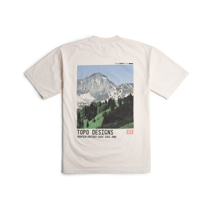 General shot of the back side of Topo Designs x Pine Printshop Halftone Tee