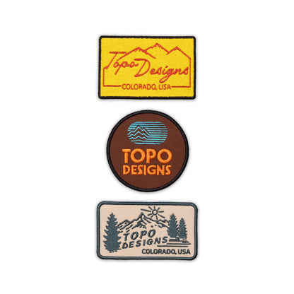 Topo Designs Patch 3-Pack showing "Topo Graphics" variant.