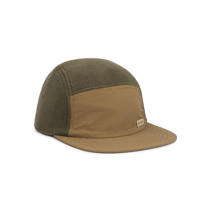 Front View of Topo Designs Full Dome Fleece Cap in "Beetle / Dark Khaki"