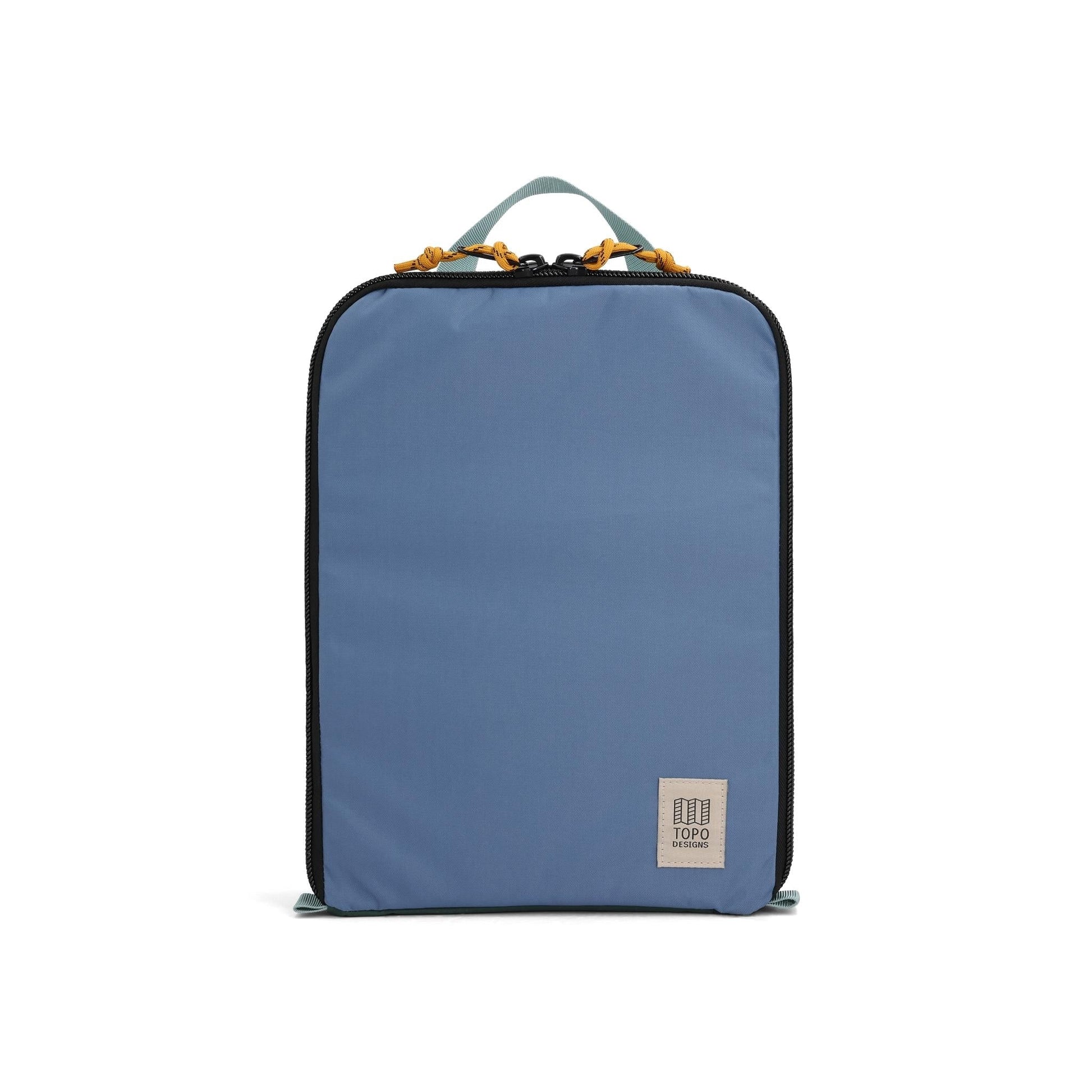 Front View of Topo Designs Pack Bag 10L in "Stone Blue / Forest"