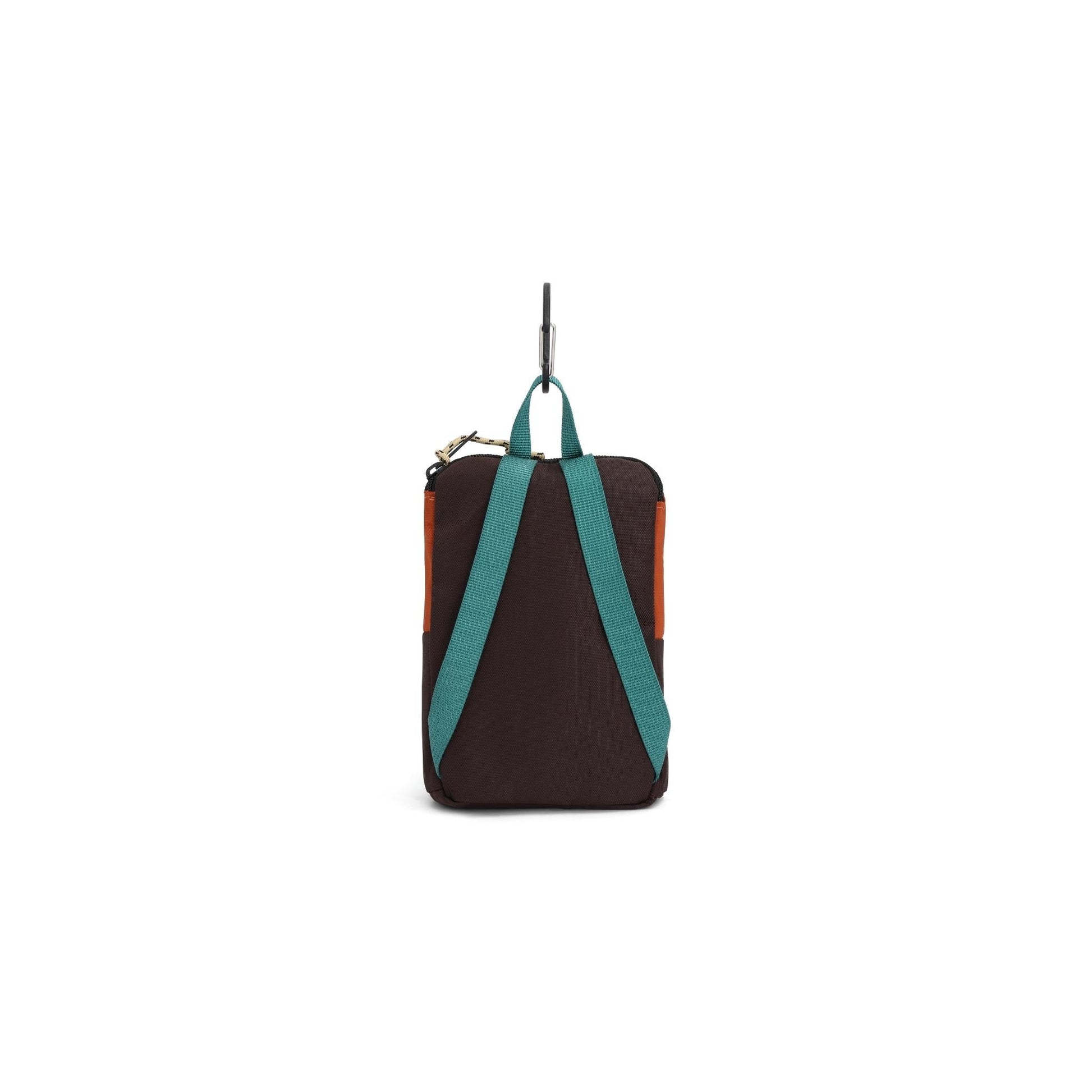 Back View of Topo Designs Rover Pack Micro in "Clay / Chocolate"