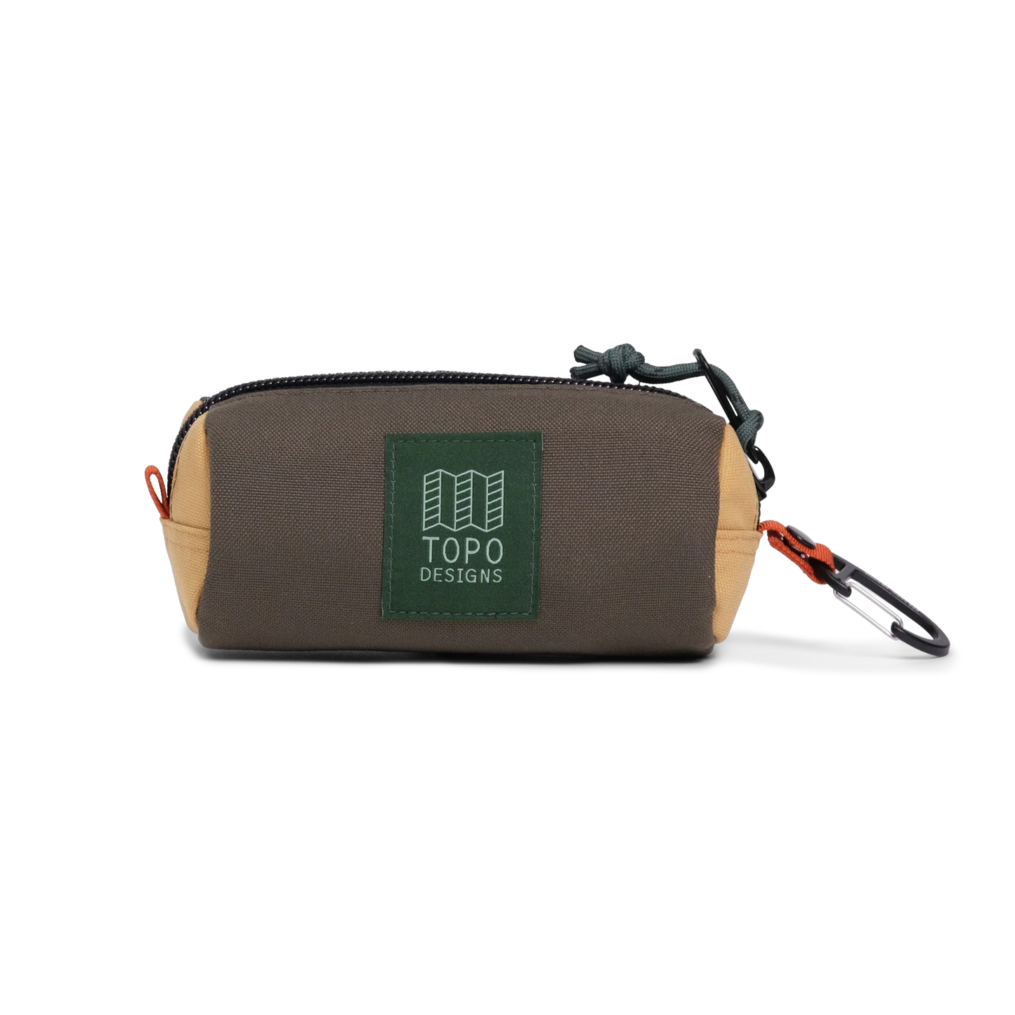Front View of Topo Designs Burrito Bag in "Woodland / Goldenrod"