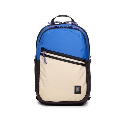 Front View of Topo Designs Commuter Backpack in "Classic Blue / Bone White"