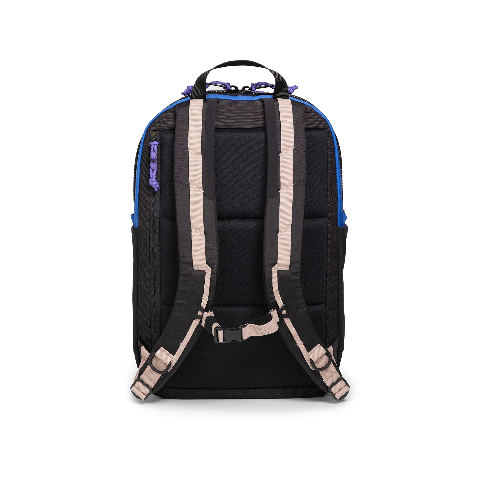 Back View of Topo Designs Commuter Backpack in "Classic Blue / Bone White"