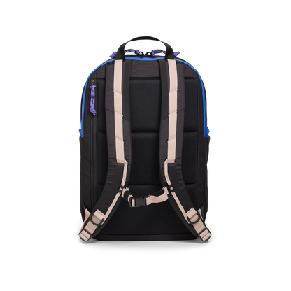 Back View of Topo Designs Commuter Backpack in "Classic Blue / Bone White"
