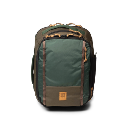 Front View of Topo Designs Global Travel Backpack in "Woodland / Forest"