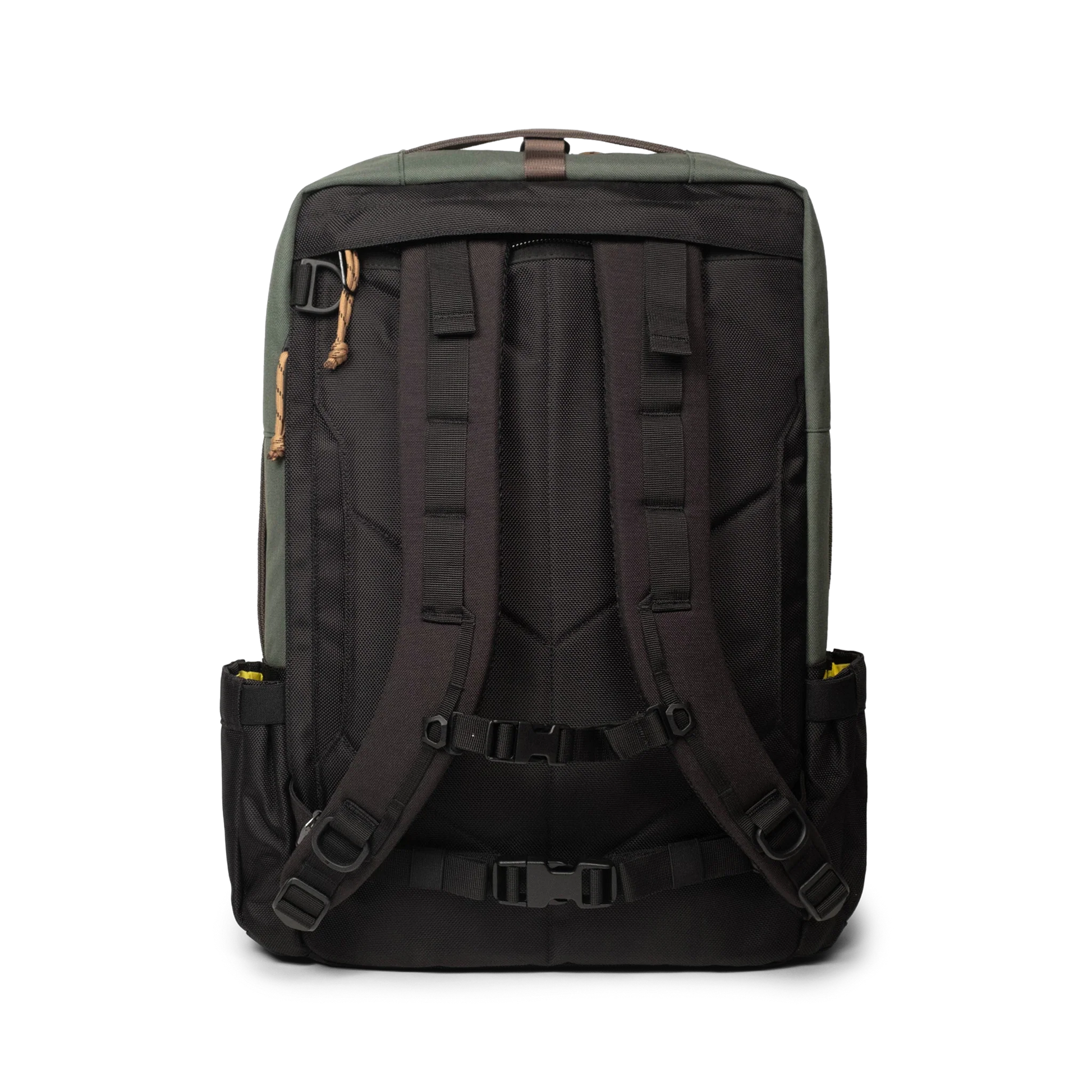 Topo Designs Global Travel Bag 30L Durable Carry On Convertible Laptop Travel Backpack in "Woodland / Forest".