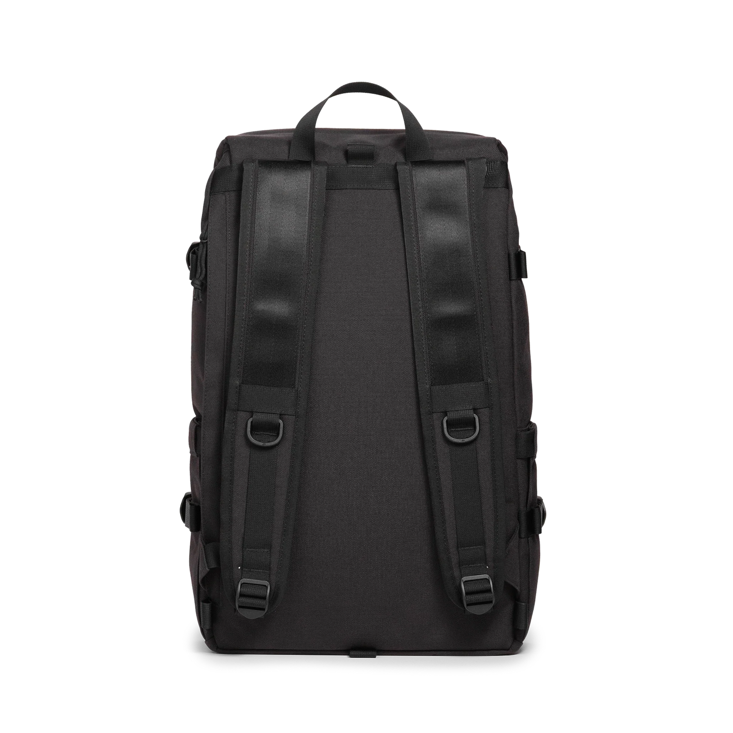 Back view of Topo Designs Klettersack Classic vintage-inspired rucksack backpack in "Black".