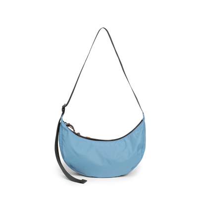 Back View of Topo Designs Moonlight Crossbody Bag in "River Blue / Cobblestone"