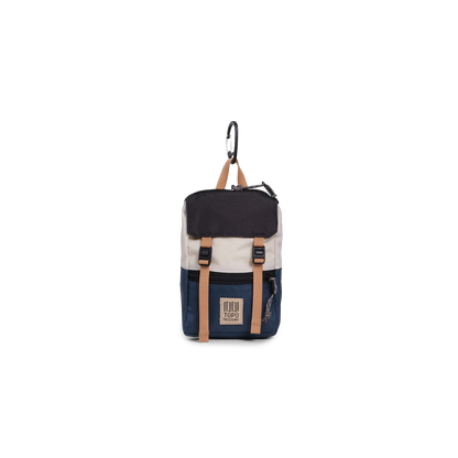 Front View of Topo Designs Rover Pack Micro in "Bone White / Pond Blue"
