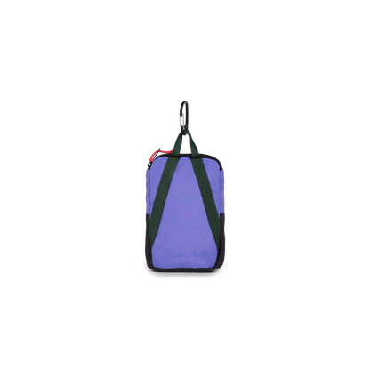 Back View of Topo Designs Rover Pack Micro in "Very Peri / Forest"