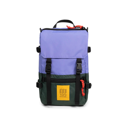Front View of Topo Designs Rover Pack Mini in "Very Peri / Forest"