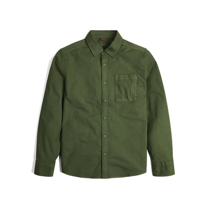 Front View of Topo Designs Dirt Desert Shirt - Men's in "Olive"