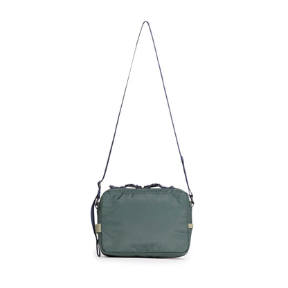 Back view of Topo Designs Block Bag in "Forest / Bone White"