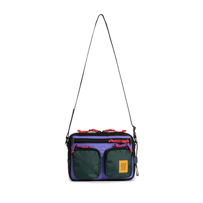 Front view of Topo Designs Block Bag in "Very Peri / Forest"