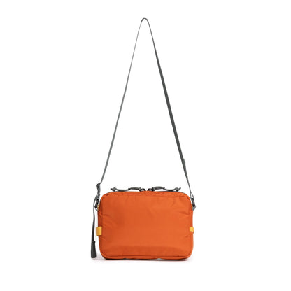 Back view of Topo Designs Block Bag in "Woodland / Terracotta"