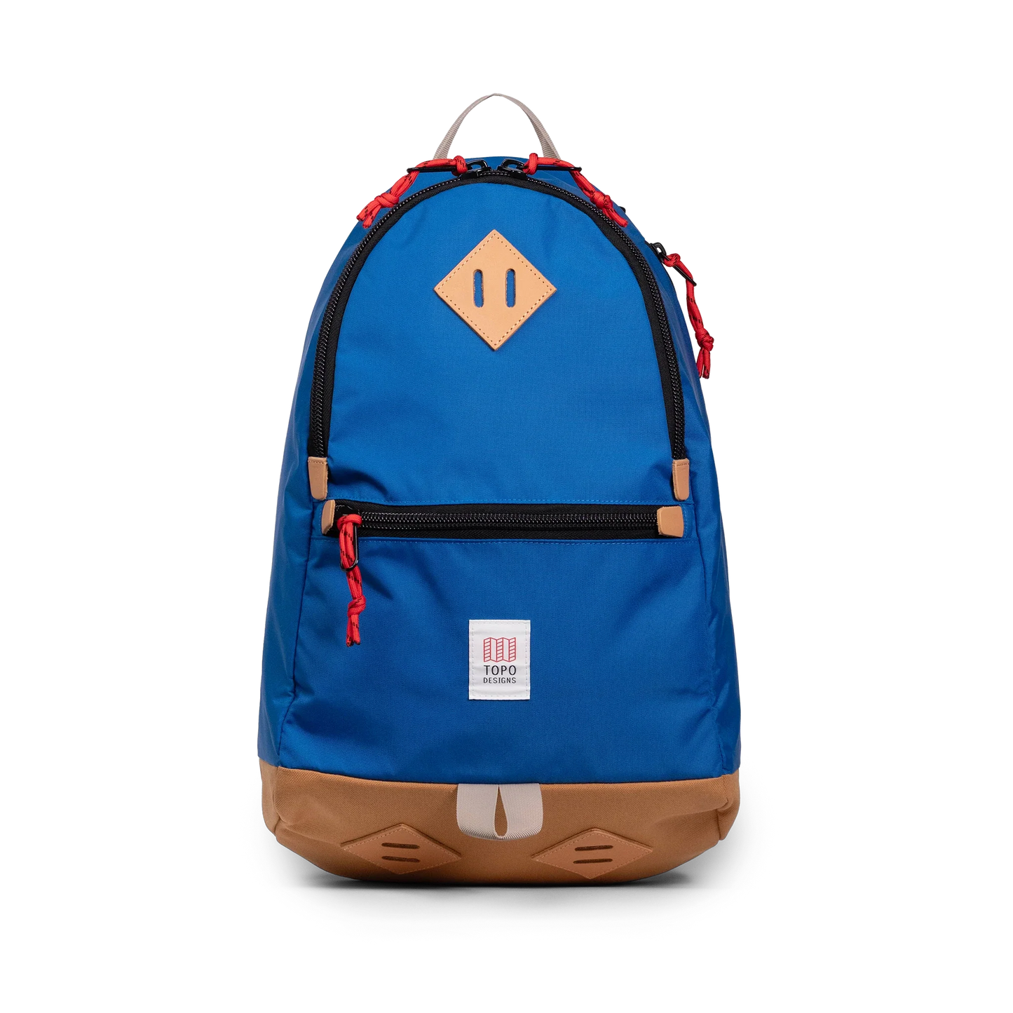 Front view of Topo Designs Classic Teardrop Backpack in "Classic Blue"
