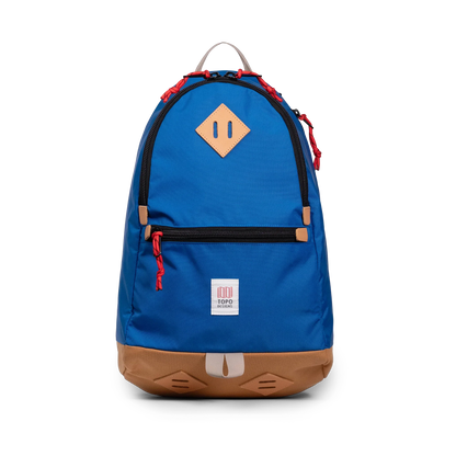 Front view of Topo Designs Classic Teardrop Backpack in "Classic Blue"