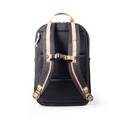 Back View of Topo Designs Commuter Backpack in "Navy / Sahara"