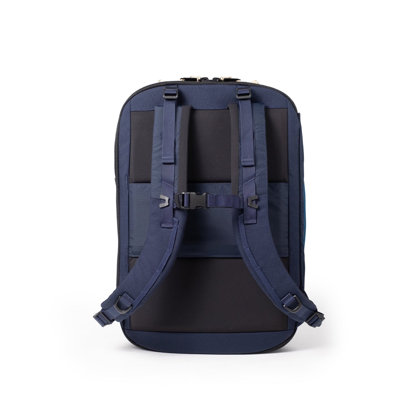 Back View of Topo Designs Global Travel Backpack in "Navy / Sahara"