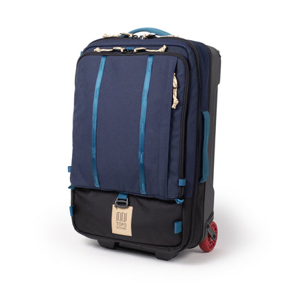 Front View of Topo Designs Global Travel Bag Roller in "Navy / Sahara"