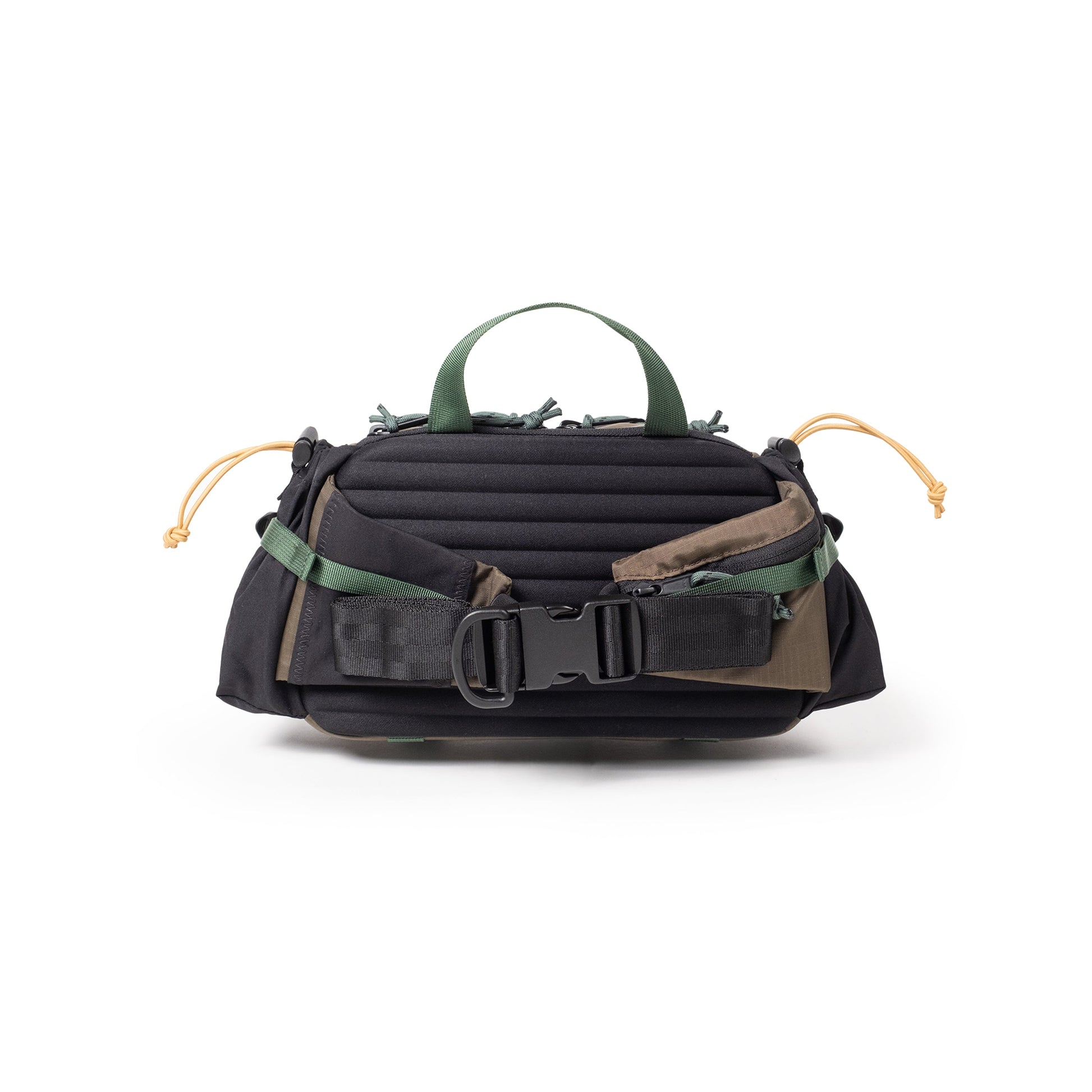 Back View of Topo Designs Mountain Hydro Hip Pack in "Woodland / Terracotta"