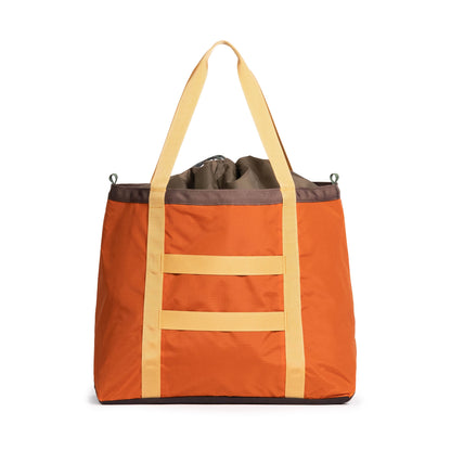 back View of Topo Designs Mountain Utility Tote in "Woodland / Terracotta"
