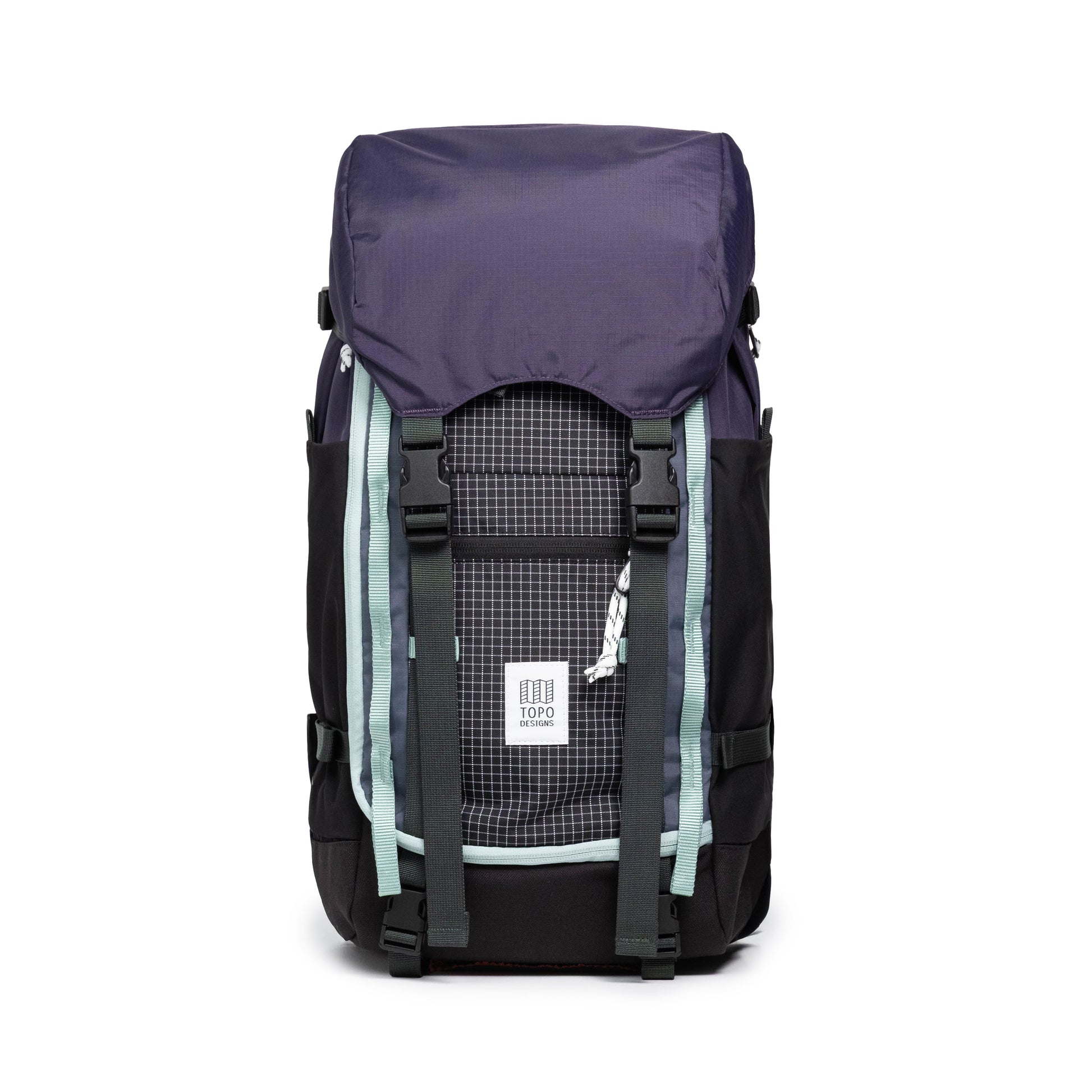 Front View of Topo Designs Rover Trail Pack 22L in "Nightshade / Grid"
