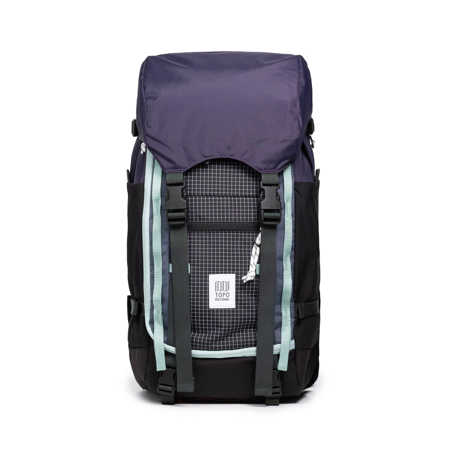 Front View of Topo Designs Rover Trail Pack 22L in "Nightshade / Grid"