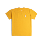 Front image of Topo Designs x Soft Goods Label Tee in "Spectra Yellow"