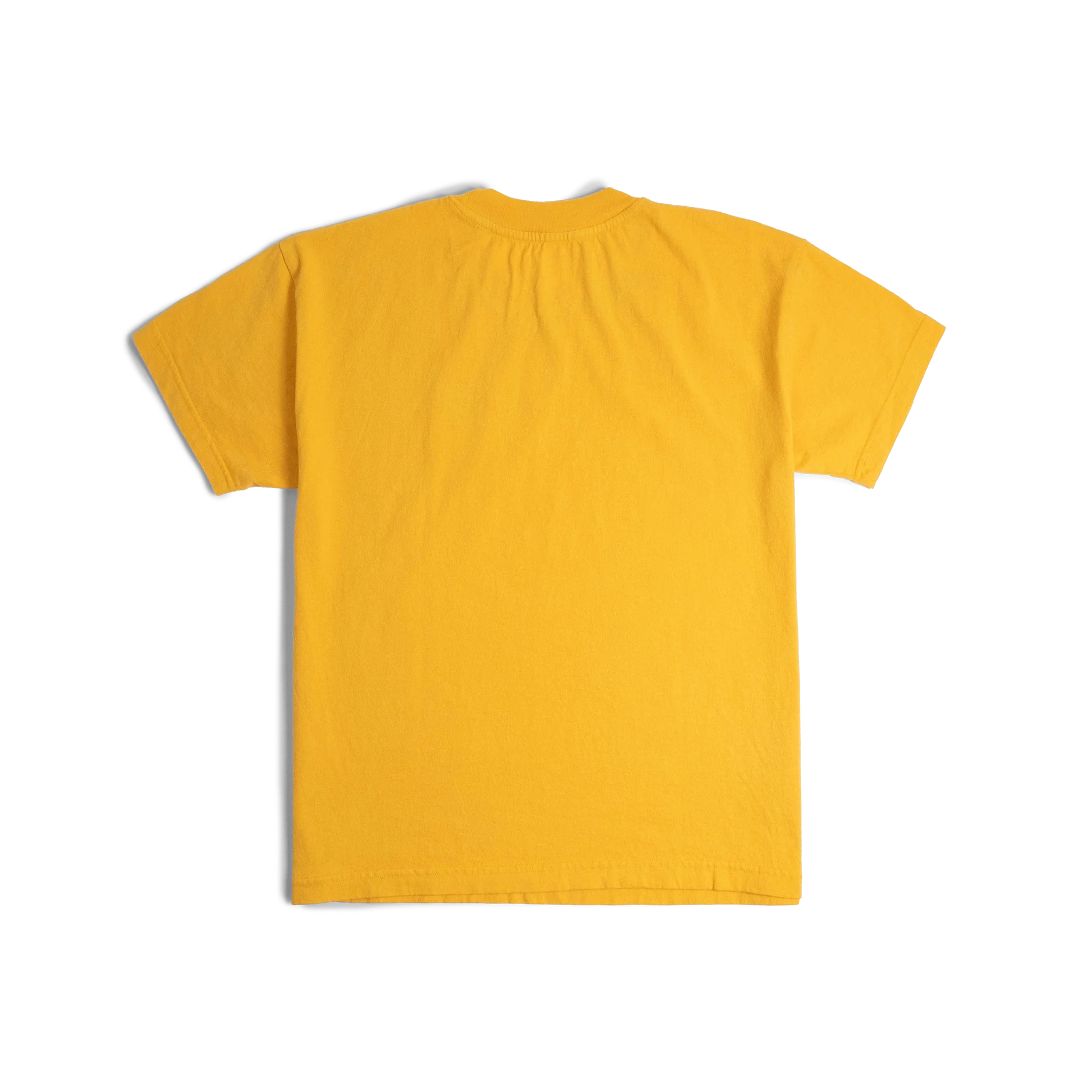 Back image of Topo Designs x Soft Goods Label Tee in "Spectra Yellow"