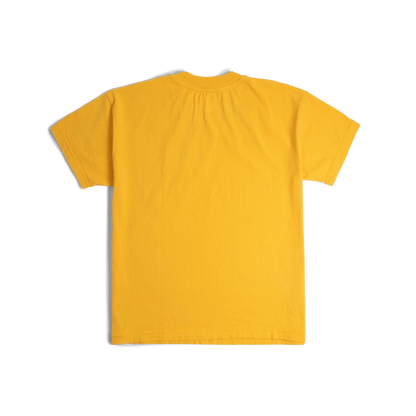 Back image of Topo Designs x Soft Goods Label Tee in "Spectra Yellow"