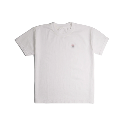 Front image of Topo Designs x Soft Goods Label Tee in "White"