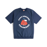 General front image of Topo Designs x TSPTR Puffy Coat Sweatshirt in "Navy"