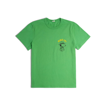 General front image of Topo Designs x TSPTR Hike It Tee in "Green"