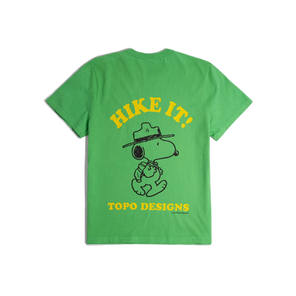 General back image of Topo Designs x TSPTR Hike It Tee in "Green"