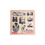 Front flay lay image of Topo Designs x Pine Printshop Catalog Bandana in "Natural"